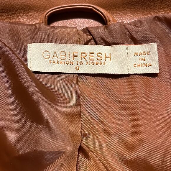 Gabi Fresh X FTF Brown Moto Jacket Size 0X/12 - Picture 11 of 12